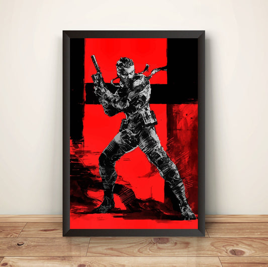 MGS Snake Red Stealth Premium Poster (Vectorized Design)