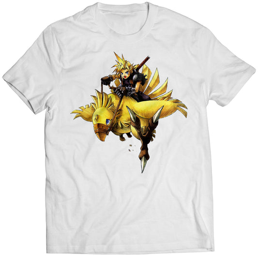 Cloud Riding Chocobo FF VII Premium Unisex T-shirt (Vectorized Design)