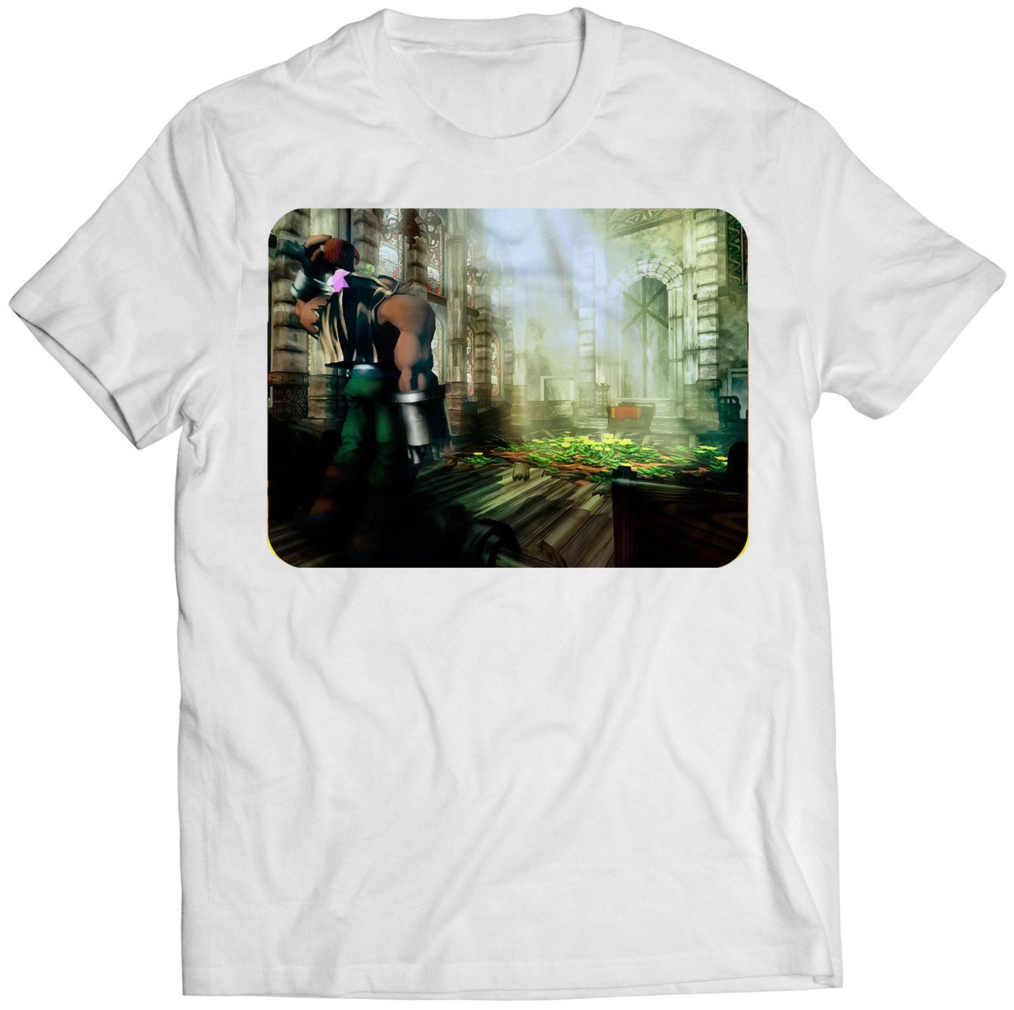 Barret In Aerith's Church FF7 VII Premium Unisex T-shirt (Vectorized Design)