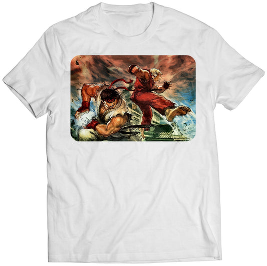 Dramatic Ryu VS Ken Street Fighter Premium Unisex T-shirt (Vectorized Design)