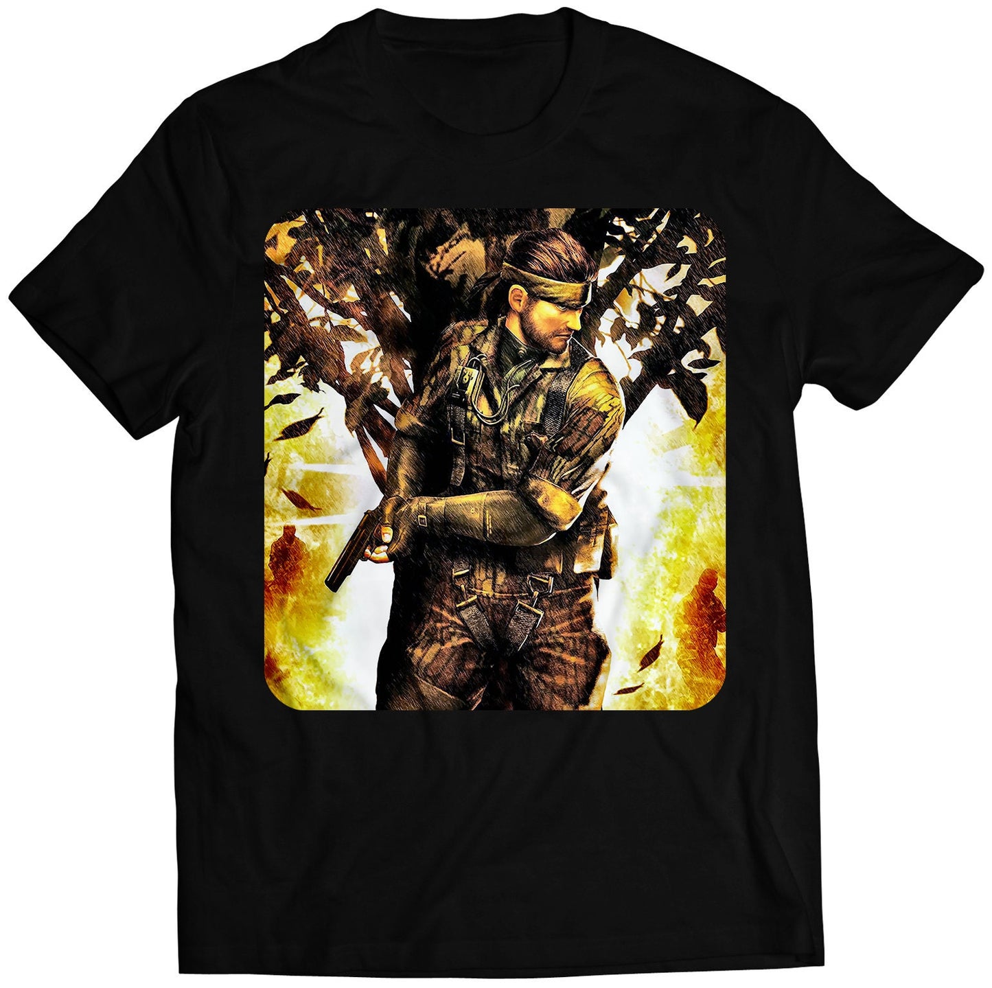 Big Boss Being Hunted MGS Snake Eater Premium Unisex T-shirt (Vectorized Design)