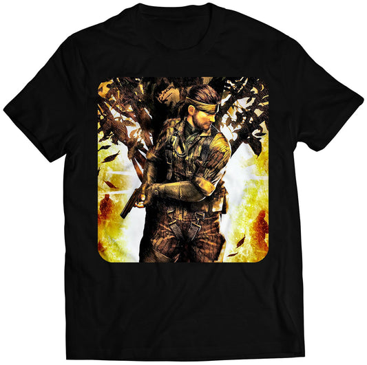 Big Boss Being Hunted MGS Snake Eater Premium Unisex T-shirt (Vectorized Design)