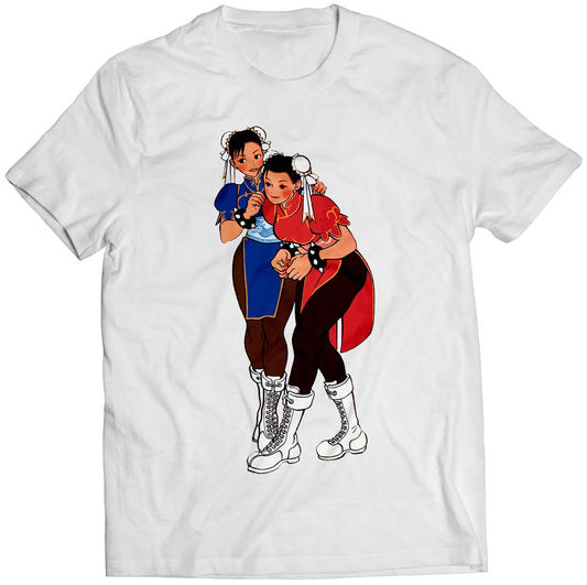 Chun Li With Her Sister Premium Unisex T-shirt (Vectorized Design)