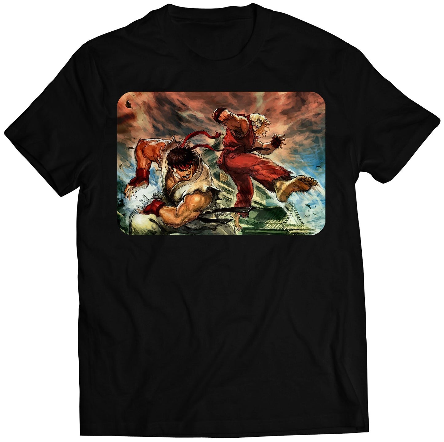 Dramatic Ryu VS Ken Street Fighter Premium Unisex T-shirt (Vectorized Design)