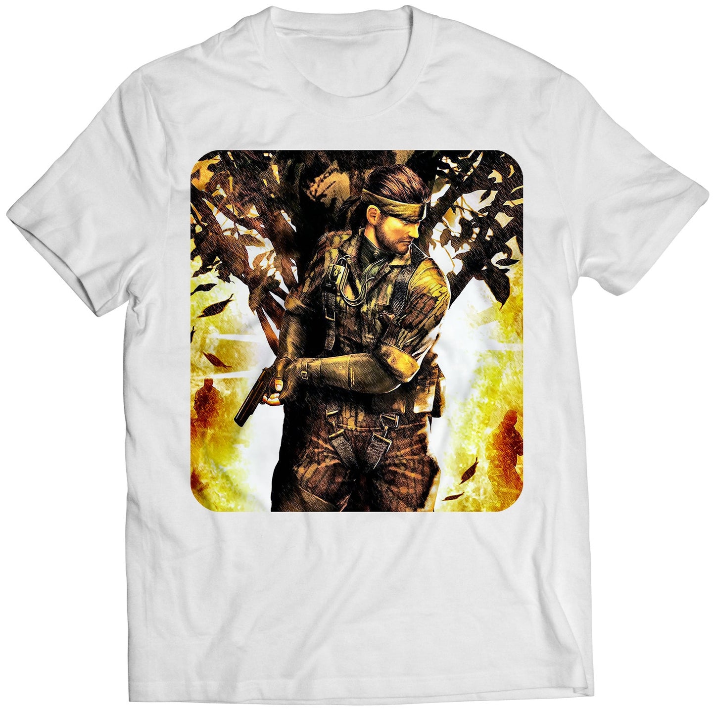 Big Boss Being Hunted MGS Snake Eater Premium Unisex T-shirt (Vectorized Design)