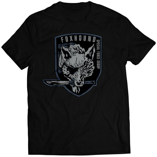 Old Foxhound Centered High-Tech Special Forces Emblem MGS Snake Premium Unisex T-Shirt (Vectorized Design)