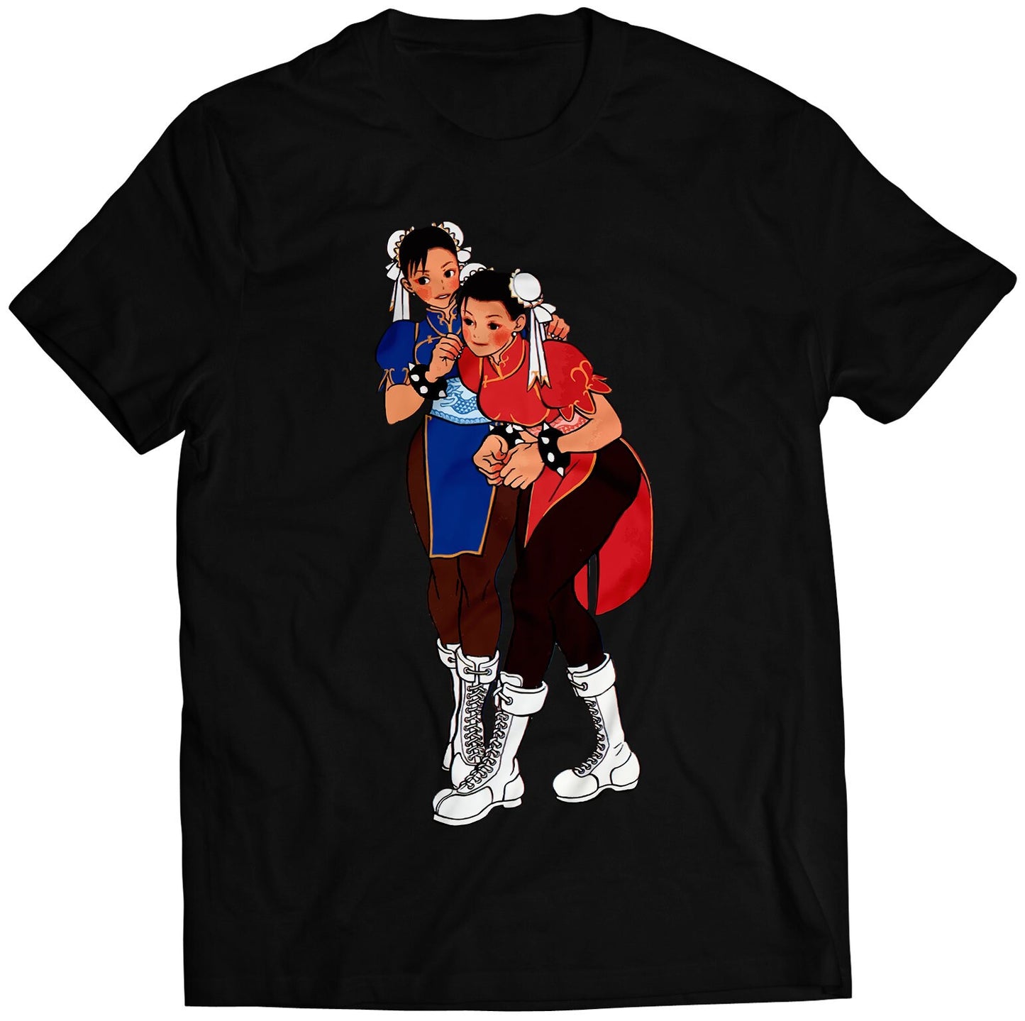 Chun Li With Her Sister Premium Unisex T-shirt (Vectorized Design)