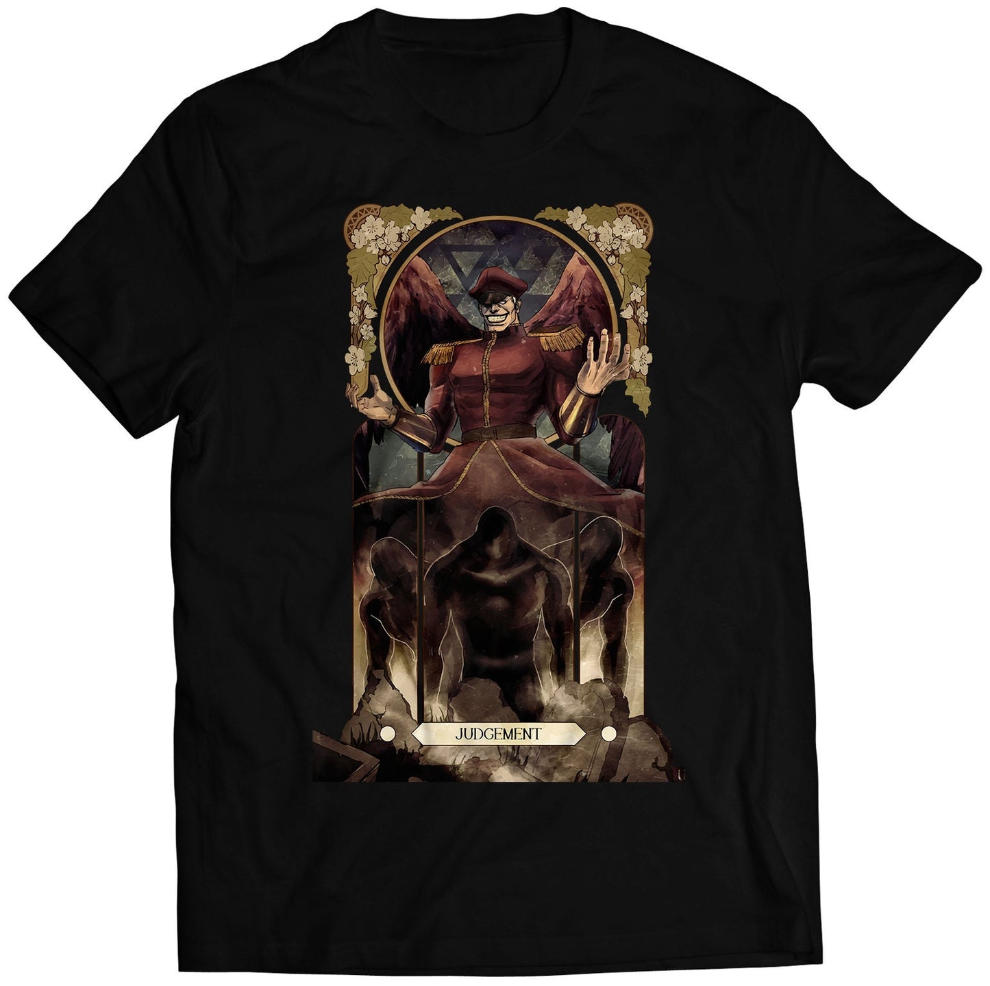 Bison Dictator Street Fighting Tarot Card Premium Unisex T-shirt (Vectorized Design)