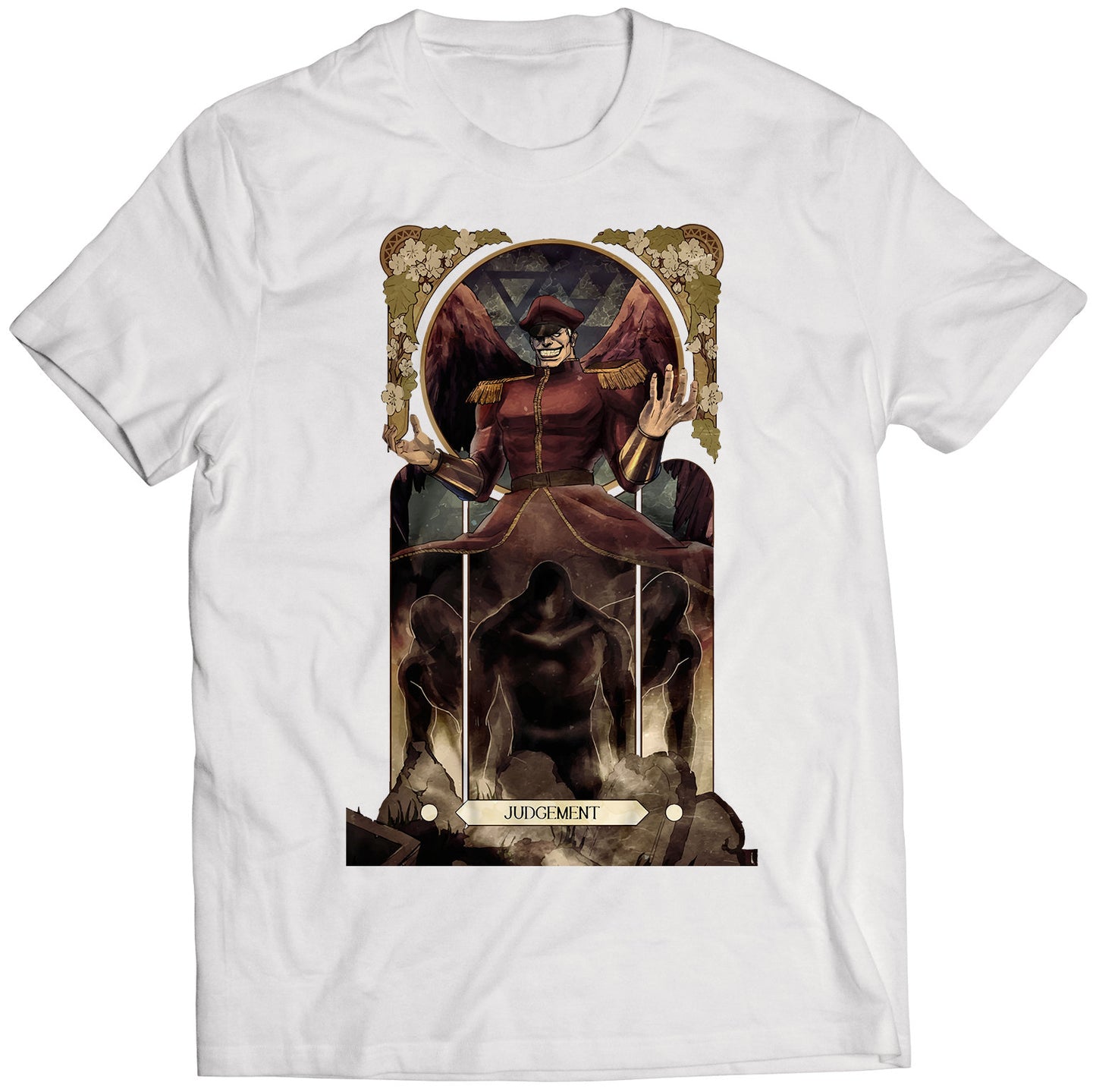 Bison Dictator Street Fighting Tarot Card Premium Unisex T-shirt (Vectorized Design)