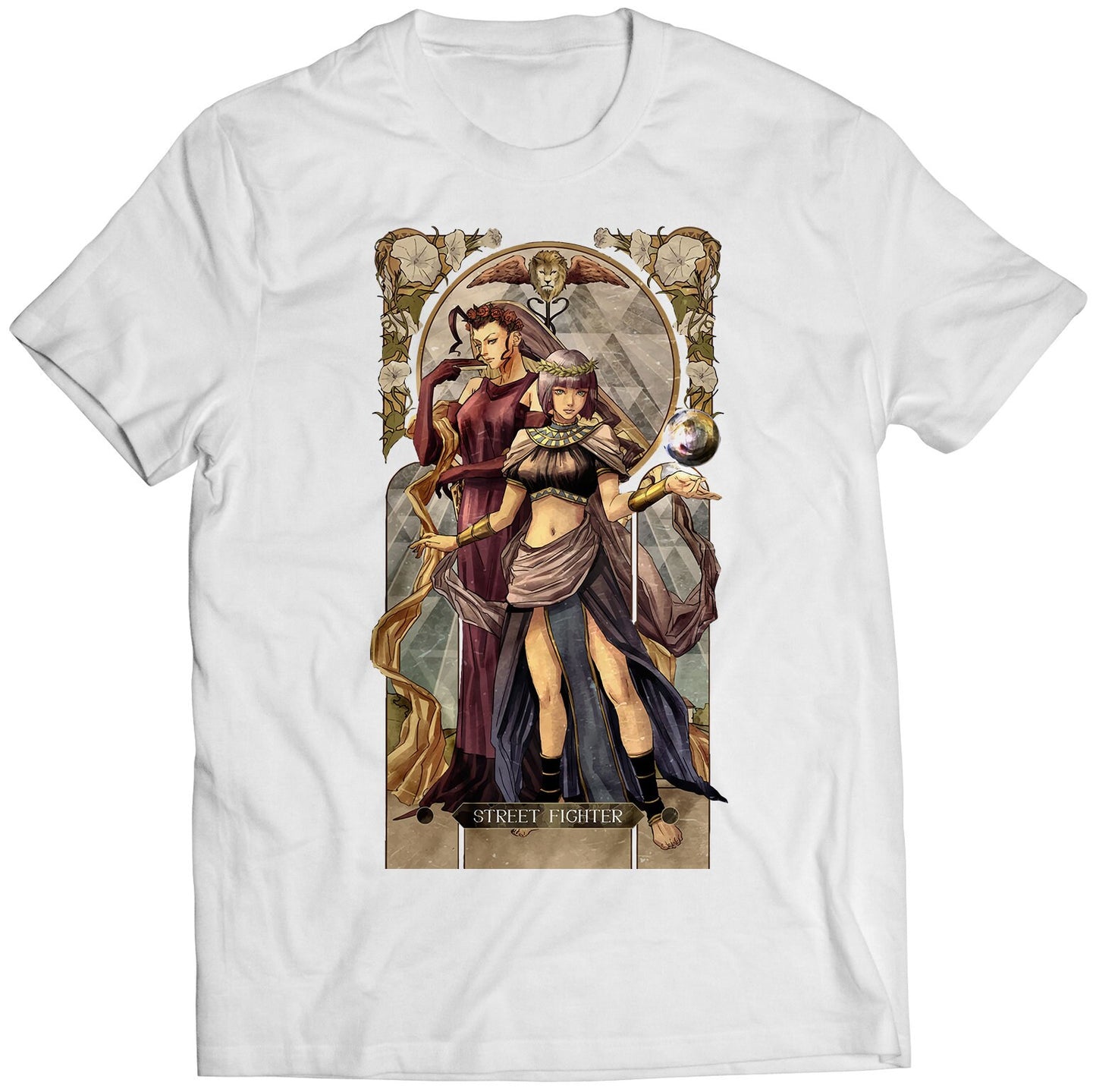 Menat & Rose Street Fighting Tarot Card Premium Unisex T-shirt (Vectorized Design)