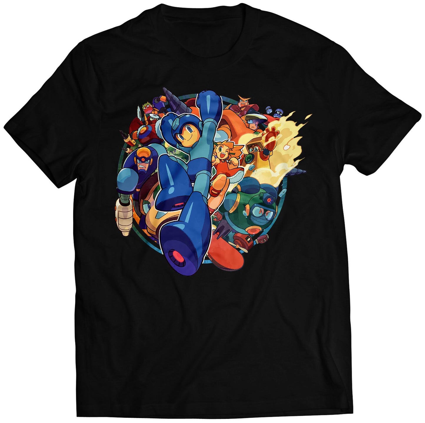 Mega Boy Rockman Collage Premium Unisex T-shirt (Vectorized Design)