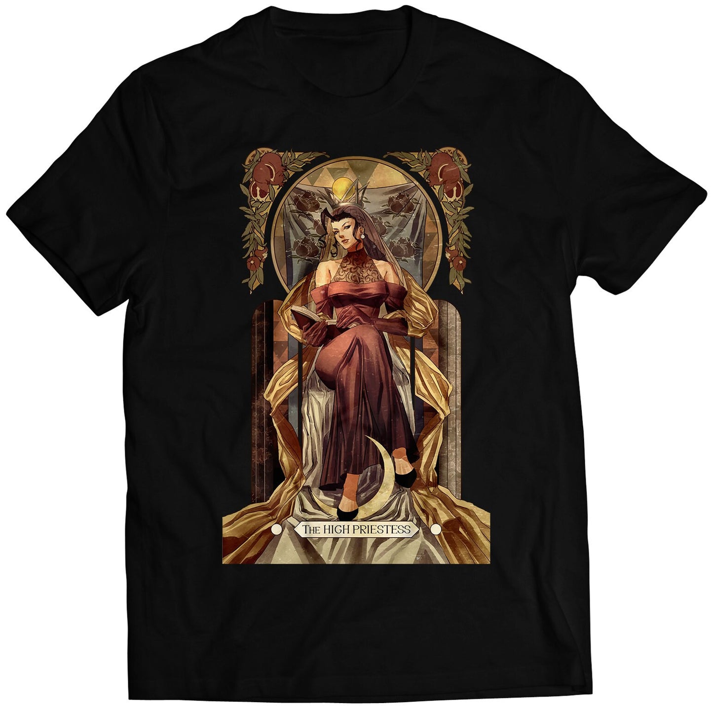 Rose Street Fighting Tarot Card Premium Unisex T-shirt (Vectorized Design)