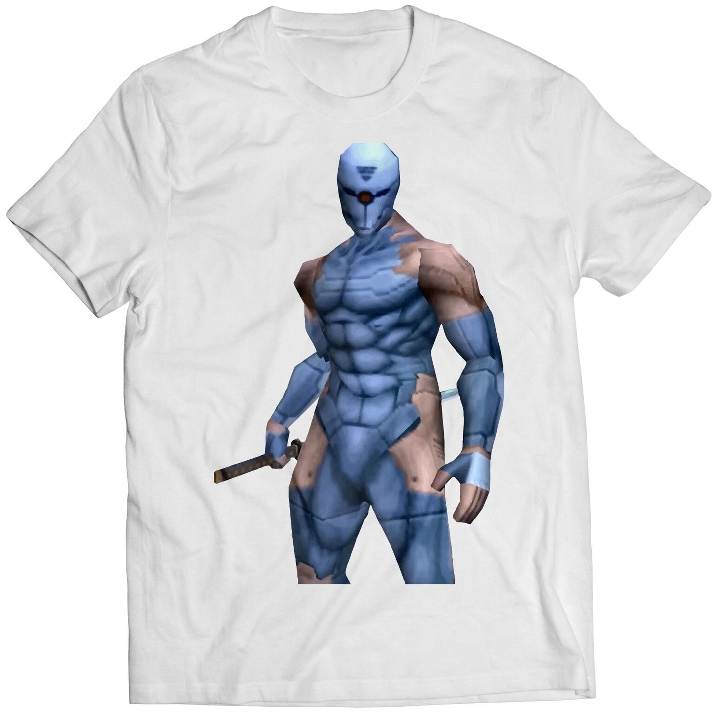 Classic Gray Fox Cyborg Ninja Premium Unisex T-shirt (Vectorized Design)