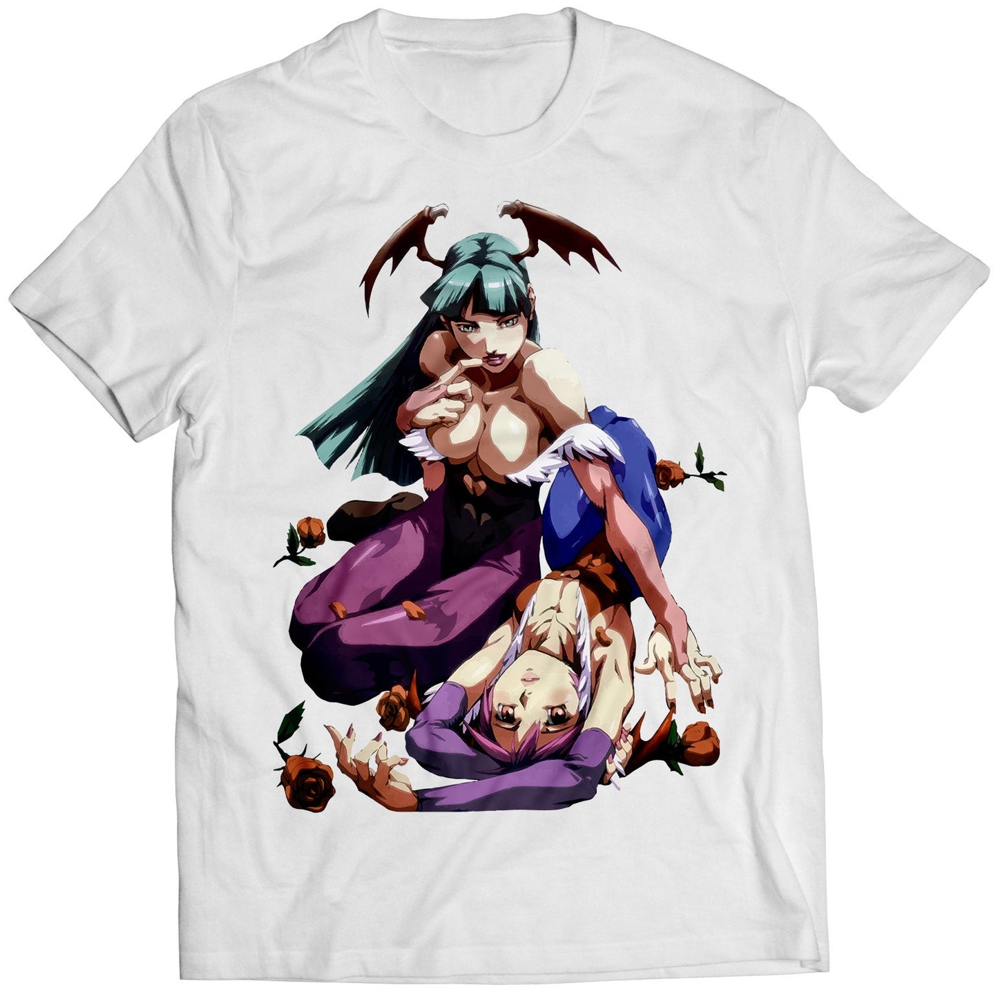 Comic Morrigan & Lilith Daarkstalkers Vampire Premium Unisex T-shirt (Vectorized Design)