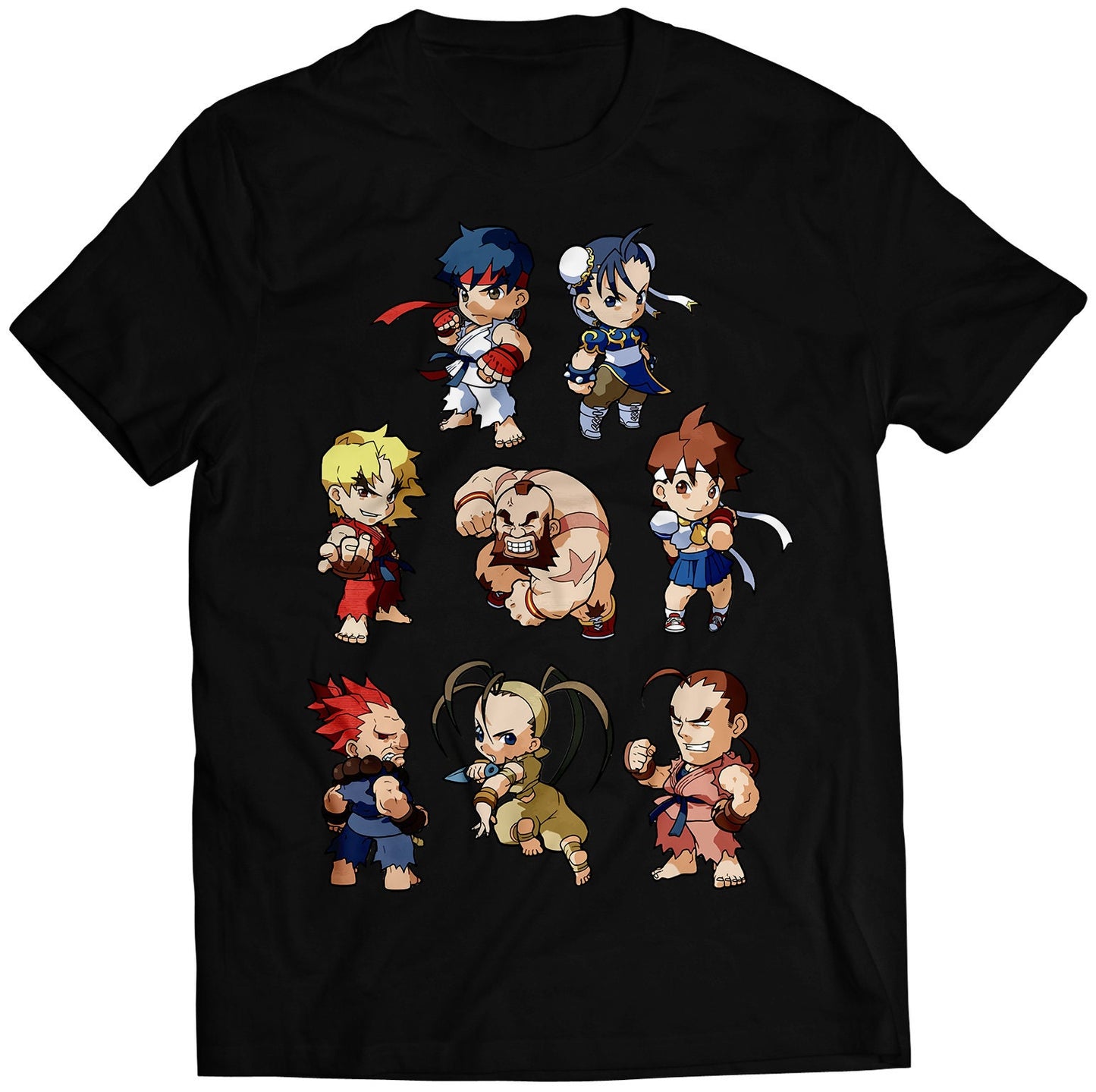 Pocket Fighters Cast Collage Premium Unisex T-shirt (Vectorized Design)