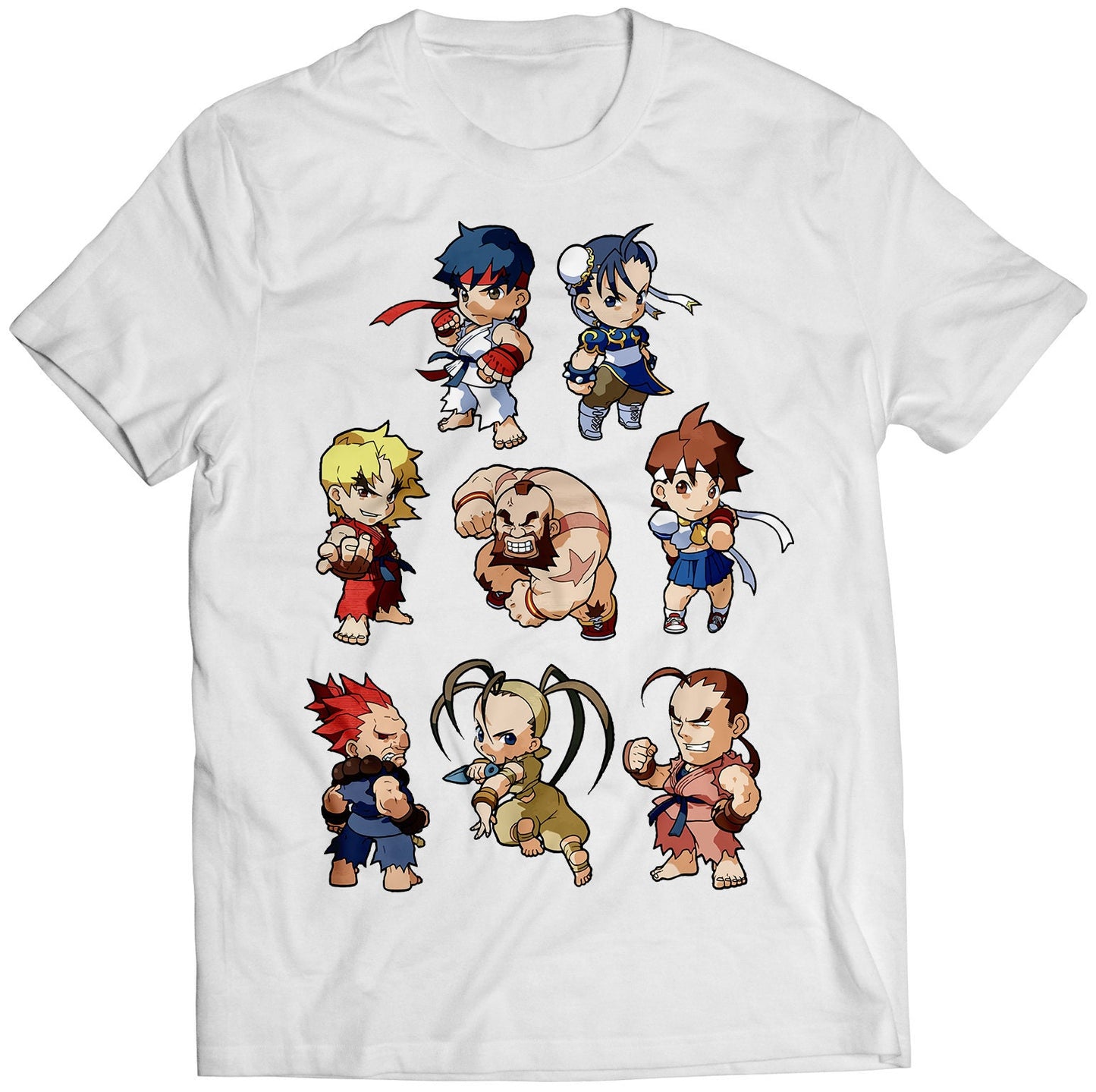 Pocket Fighters Cast Collage Premium Unisex T-shirt (Vectorized Design)