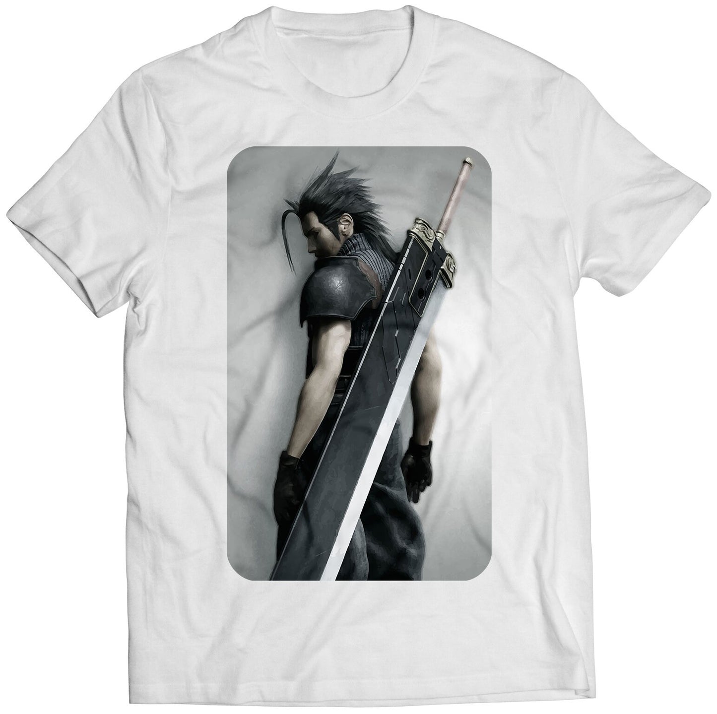 CC FF VII Cover V3 Premium Unisex T-shirt (Vectorized Design) With Zack Fair.