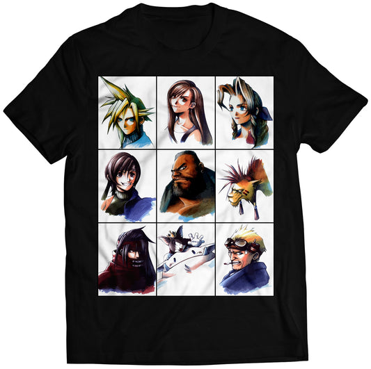 FF7 VII Portraits Premium Unisex T-shirt (Vectorized Design)