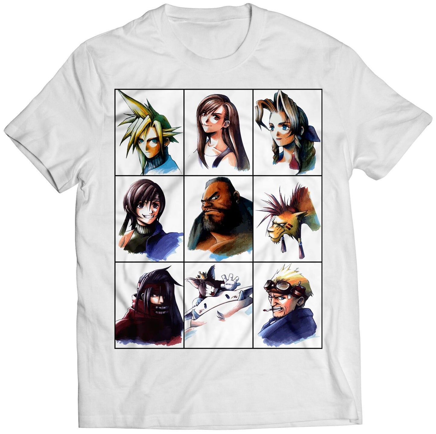 FF7 VII Portraits Premium Unisex T-shirt (Vectorized Design)