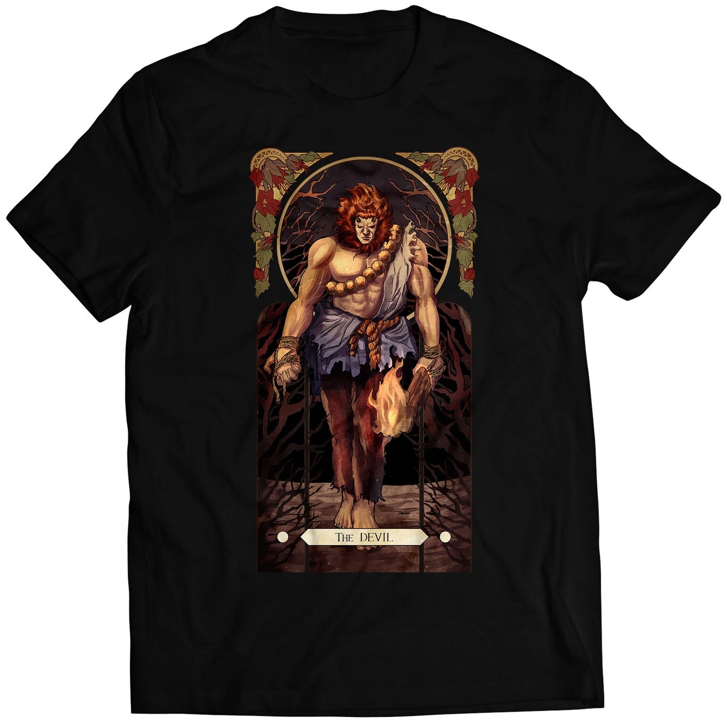 Akuma Gouki Street Fighting Tarot Card Premium Unisex T-shirt (Vectorized Design)