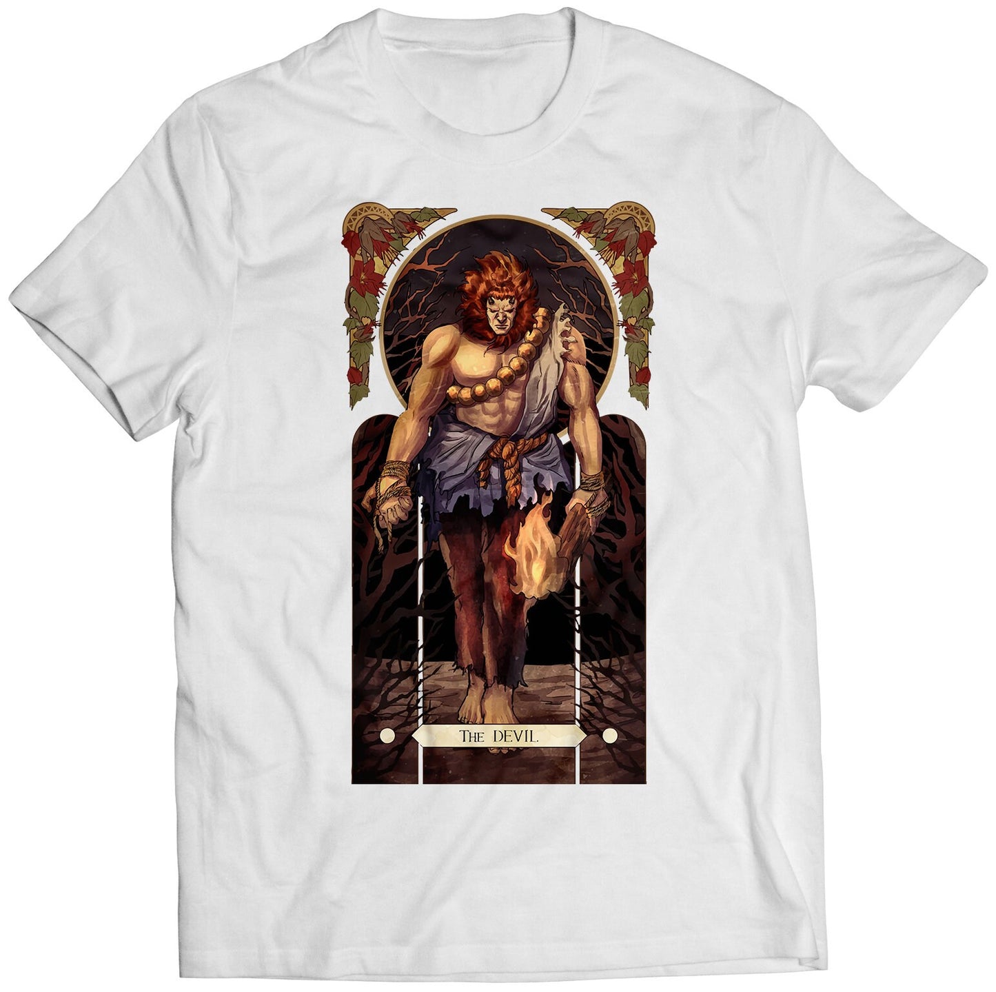 Akuma Gouki Street Fighting Tarot Card Premium Unisex T-shirt (Vectorized Design)