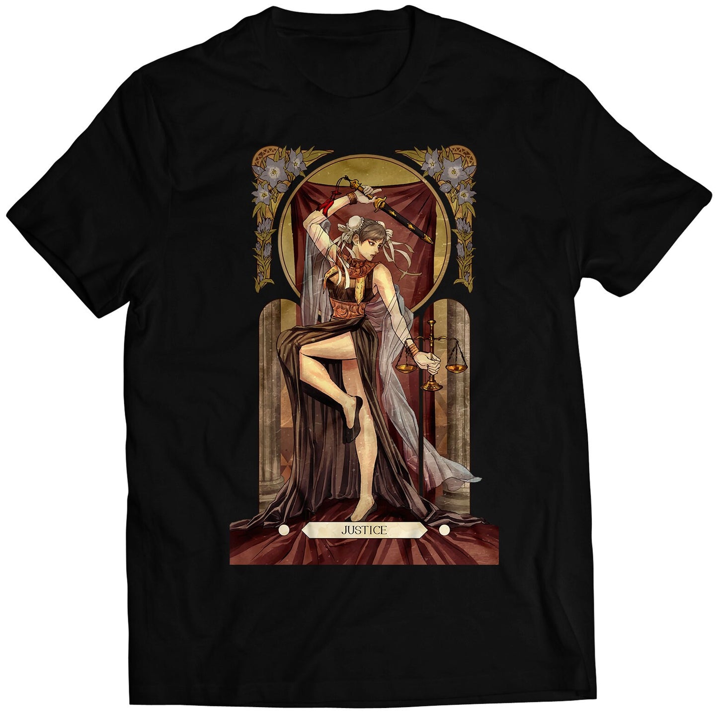 Chunli Street Fighting Tarot Card Premium Unisex T-shirt (Vectorized Design)