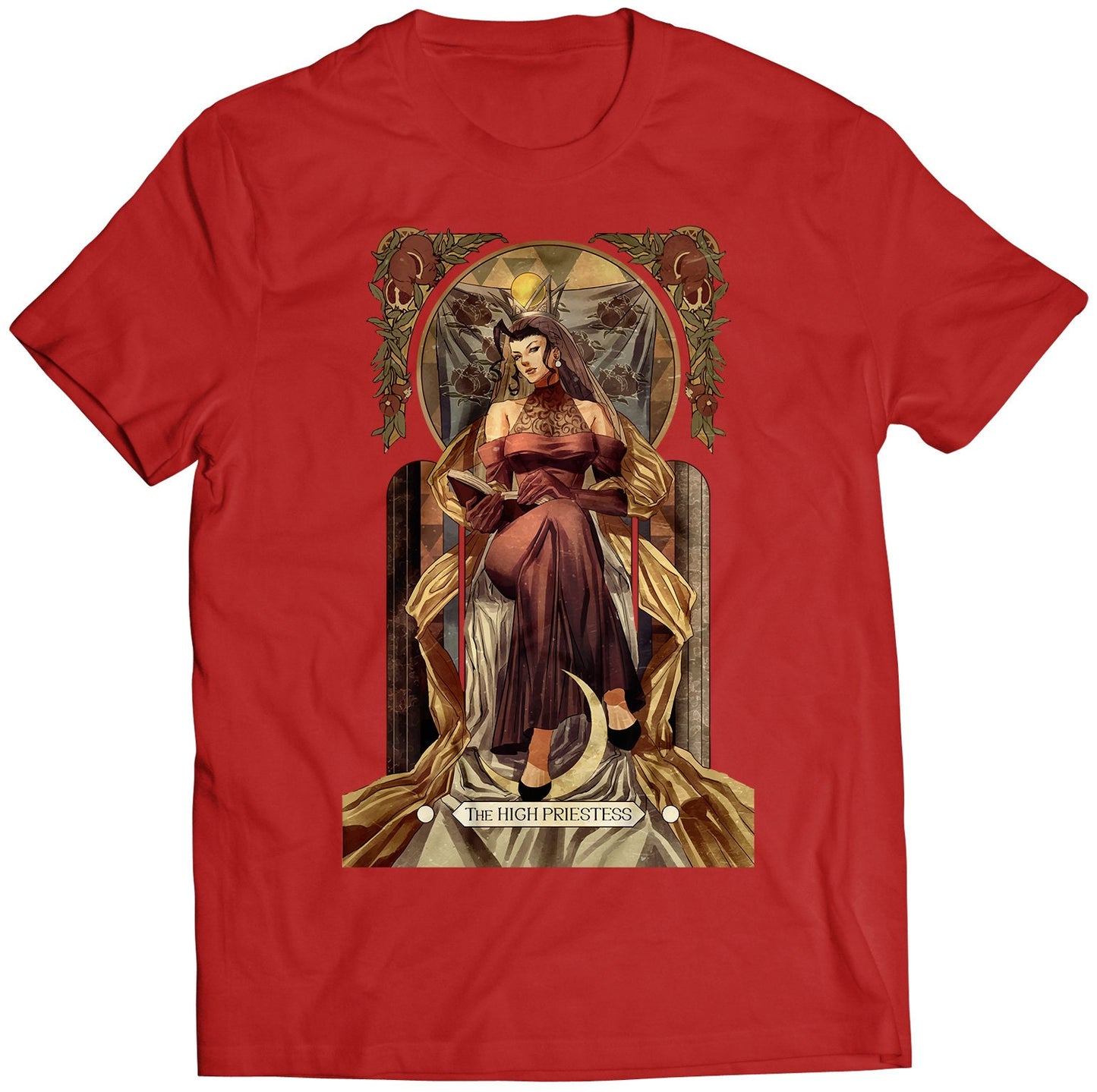 Rose Street Fighting Tarot Card Premium Unisex T-shirt (Vectorized Design)