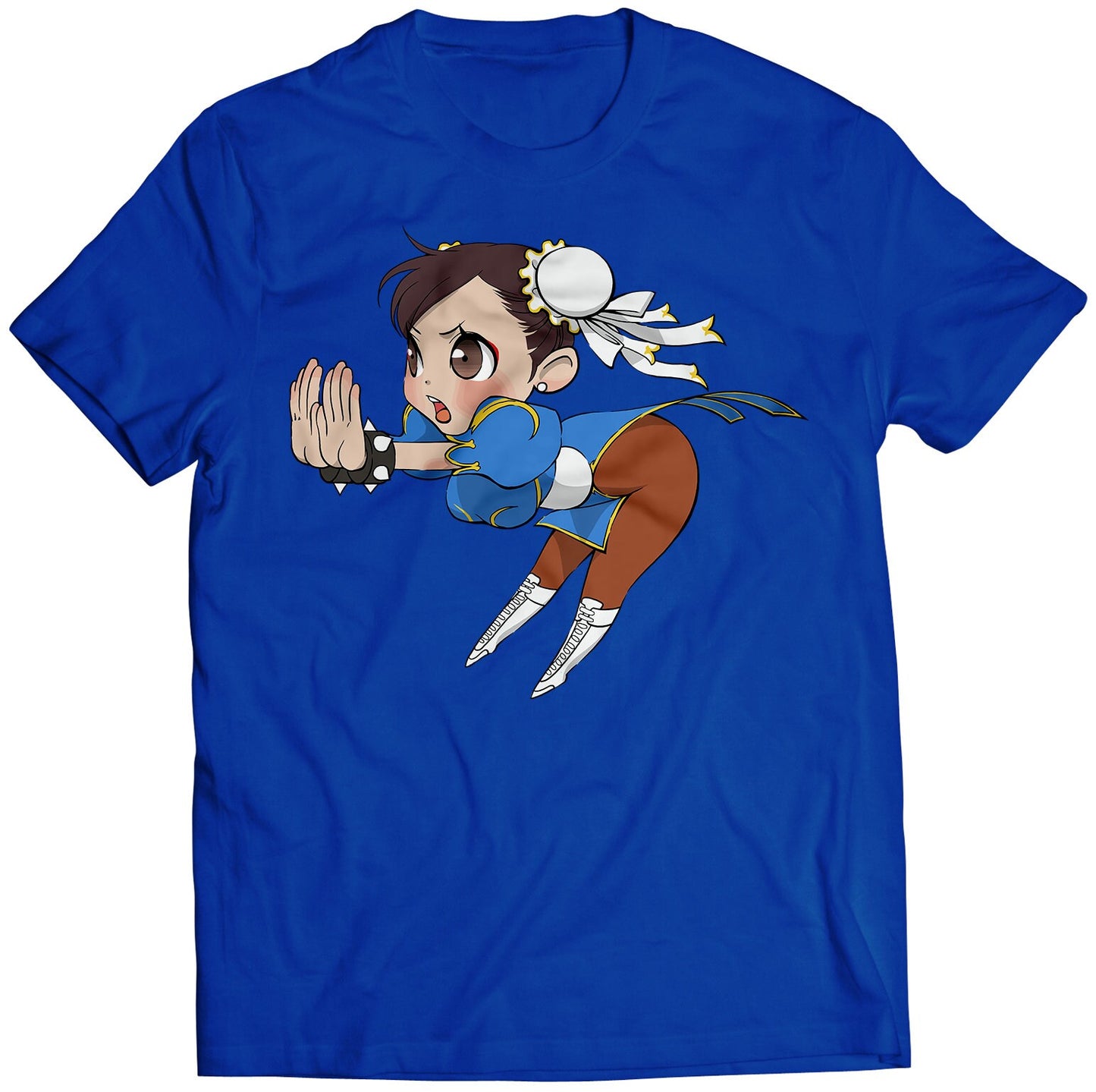 Chibi Chun Li Kikoken Ultra SF4 Premium Unisex T-shirt (Vectorized Design)