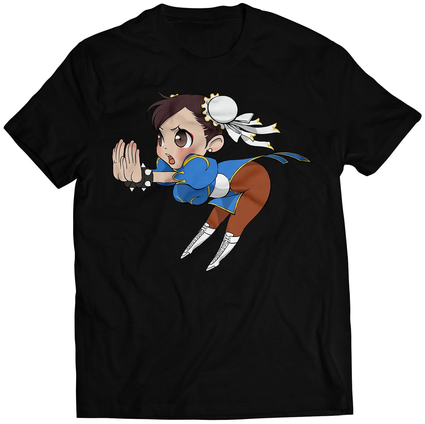 Chibi Chun Li Kikoken Ultra SF4 Premium Unisex T-shirt (Vectorized Design)