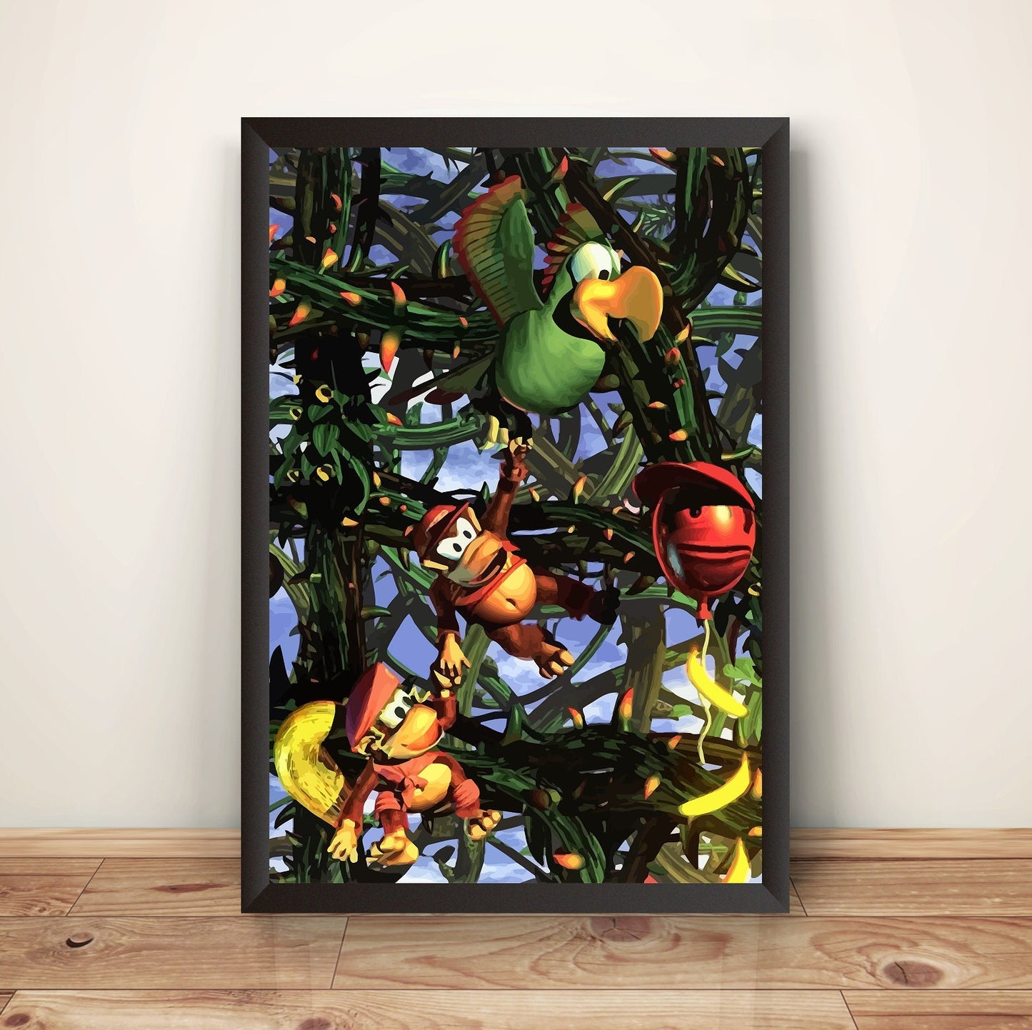 DKC2 2 Bramble Scramble Premium Poster (Vectorized Design)