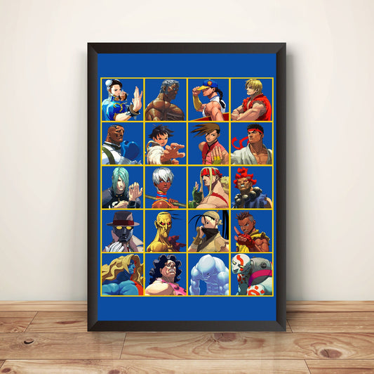 SF3 3rd Strike 3s Collage Premium Poster (Vectorized Design)