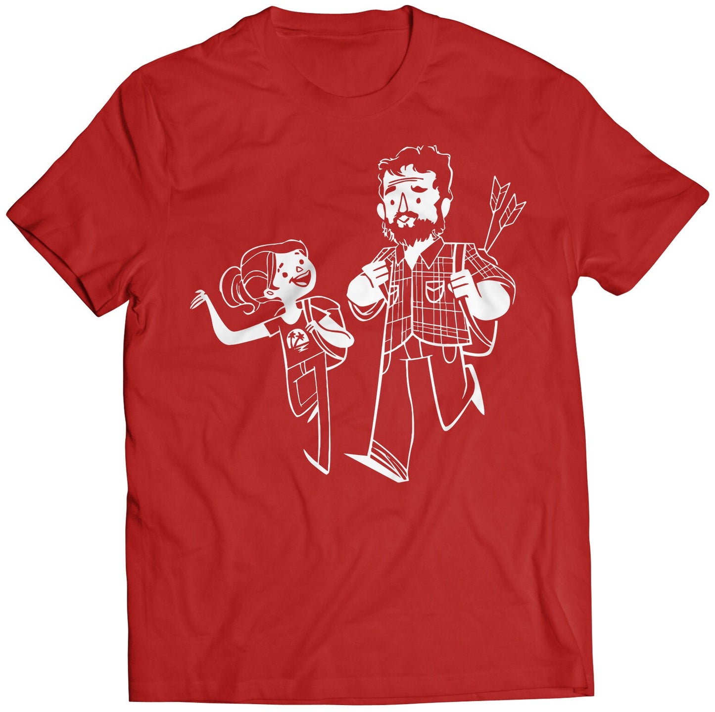 Joel & Ellie Cartoon Sketch Premium Unisex T-shirt (Vectorized Design)