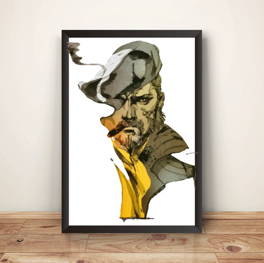 Big Boss Smoking Cigar MGS Snake Premium Poster (Vectorized Design)