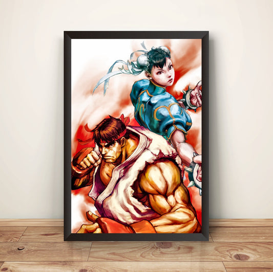 Ryu X Chun Li Premium Poster (Vectorized Design)