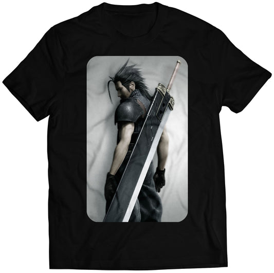 CC FF VII Cover V3 Premium Unisex T-shirt (Vectorized Design) With Zack Fair.