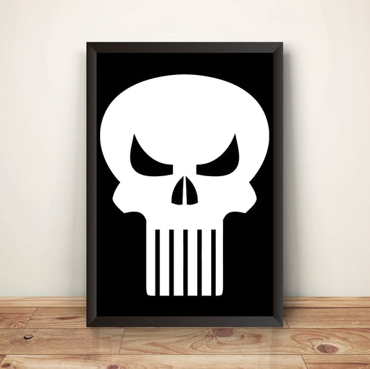 Punishment Skull Classic Retro Vintage Premium Poster (Vectorized Design)