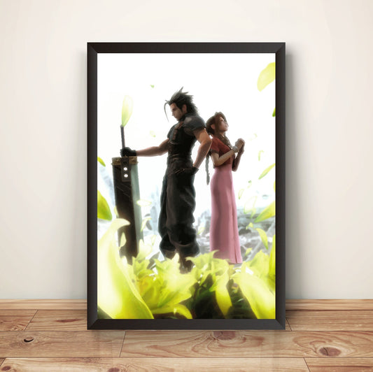 Zack Fair & Aerith  CC FF7 VII Premium Poster (Vectorized Design)