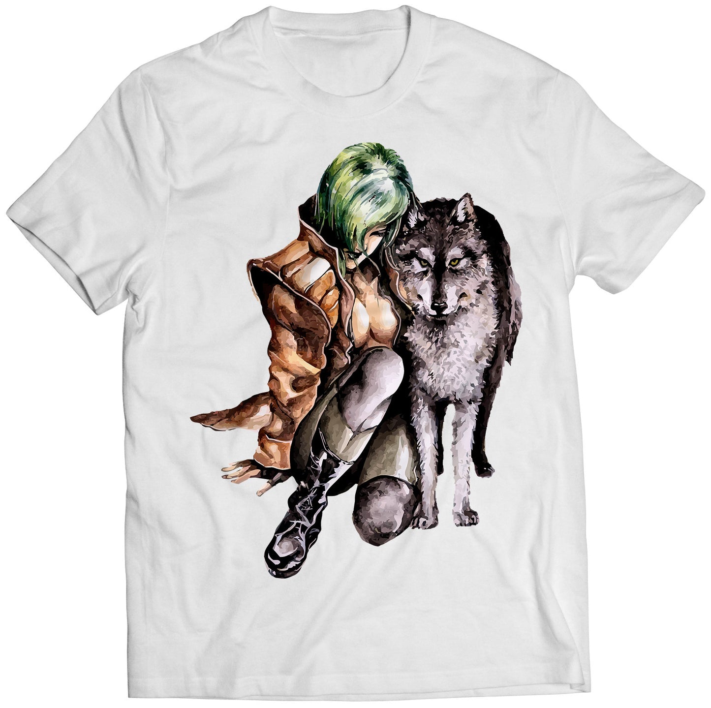 Sniper With Wolf MGS Premium Unisex T-shirt (Vectorized Design)