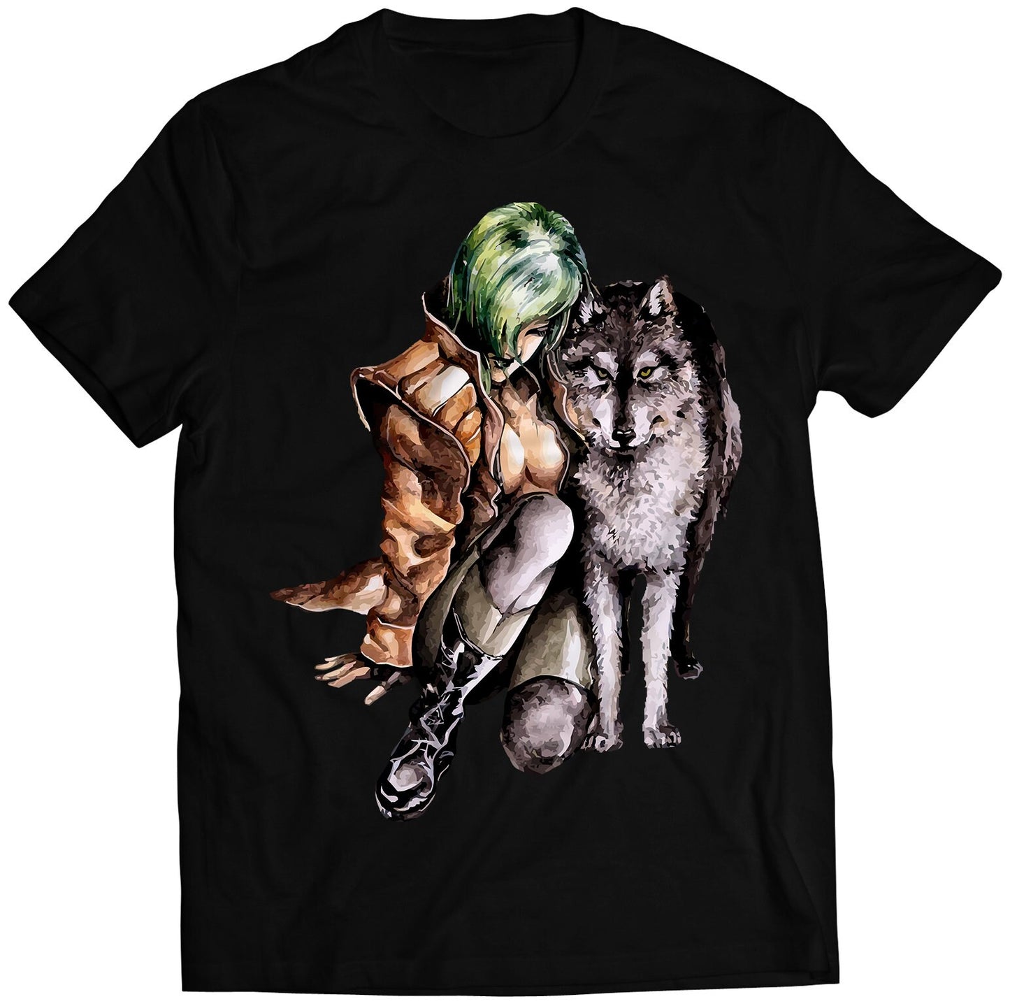 Sniper With Wolf MGS Premium Unisex T-shirt (Vectorized Design)