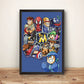 Mahvel vs. Capcom Mega Boy Robot Masters Premium Poster (Vectorized Design)
