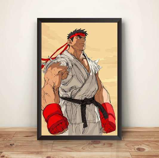 Ryu Sketch SF III: New Generation Premium Poster (Vectorized Design)