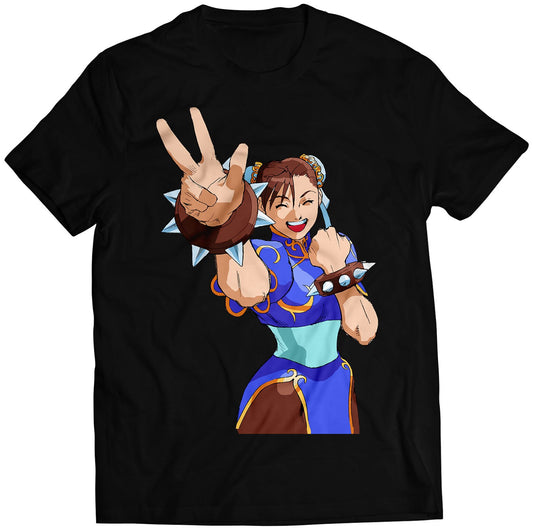 Chun Li Win Pose MVC Premium Unisex T-shirt (Vectorized Design)