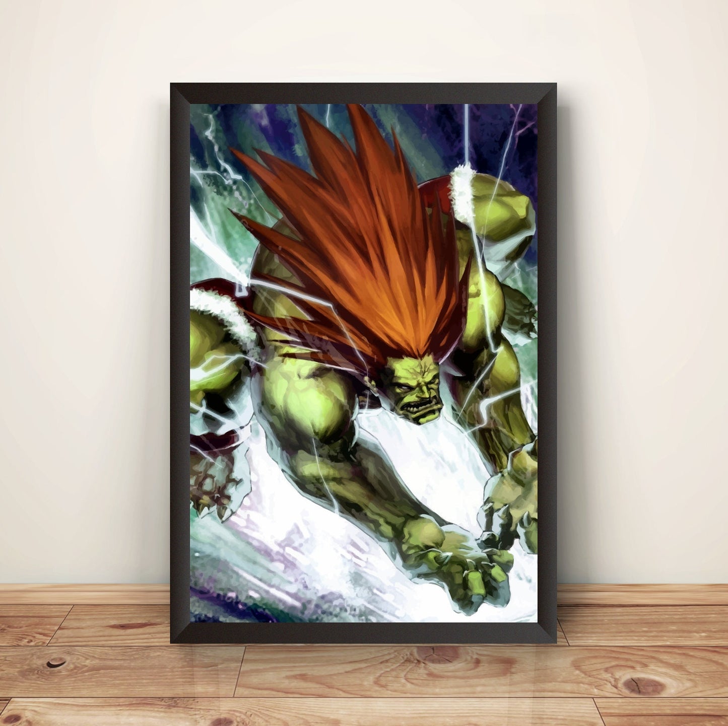 Blanka Street Fighting Comic Premium Poster (Vectorized Design)