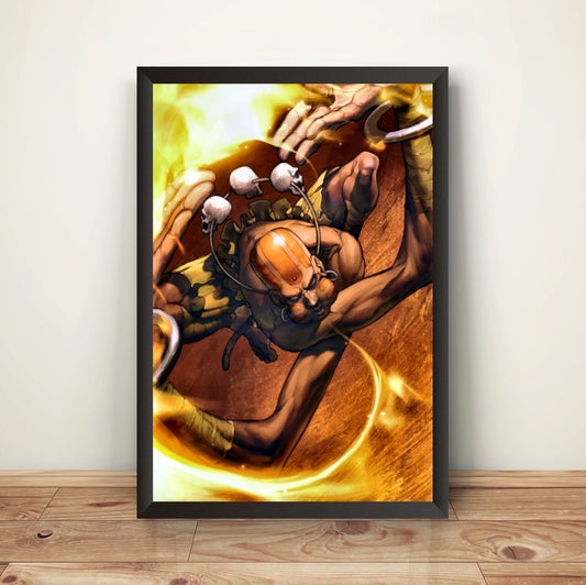 Dhalsim Street Fighting Comic Premium Poster (Vectorized Design)