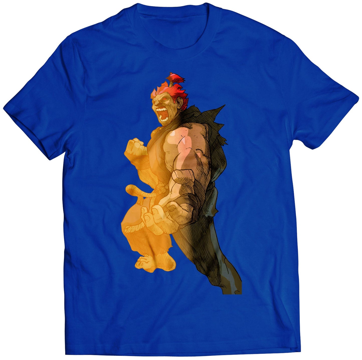 Akuma Gouki Mvc2 Versus Screen Premium Unisex T-shirt (Vectorized Design)