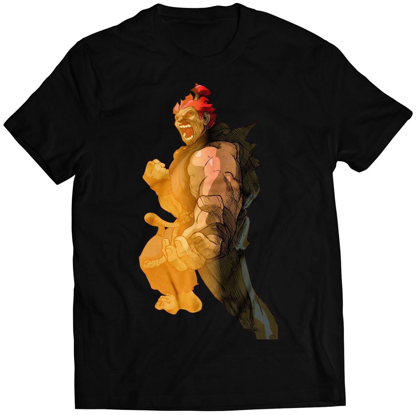 Akuma Gouki Mvc2 Versus Screen Premium Unisex T-shirt (Vectorized Design)