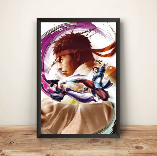 Ryu Juri Chun Li Street Fighting 4 Arcade Premium Poster (Vectorized Design)