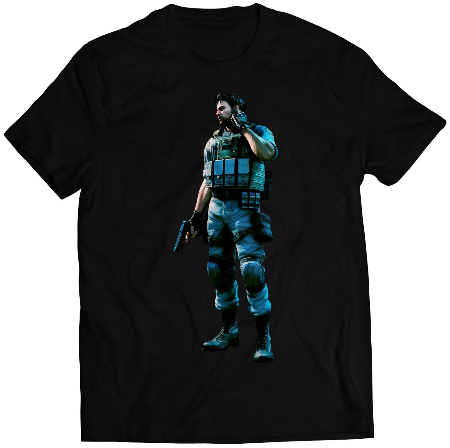 Chris Redfield Residence Evil Biohazard 5 Gold Premium Unisex T-shirt (Vectorized Design)