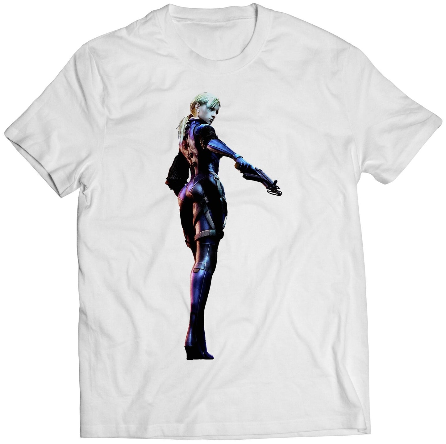 Jill Valentine Suit Redfield Residence Evil Biohazard 5 Gold Premium Unisex T-shirt (Vectorized Design)