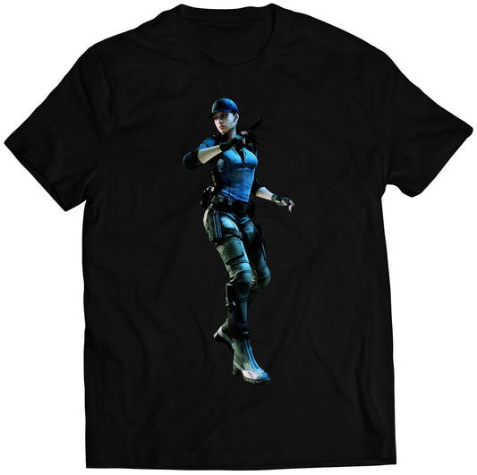 Jill Valentine BCAA Suit Redfield Residence Evil Biohazard 5 Gold Premium Unisex T-shirt (Vectorized Design)